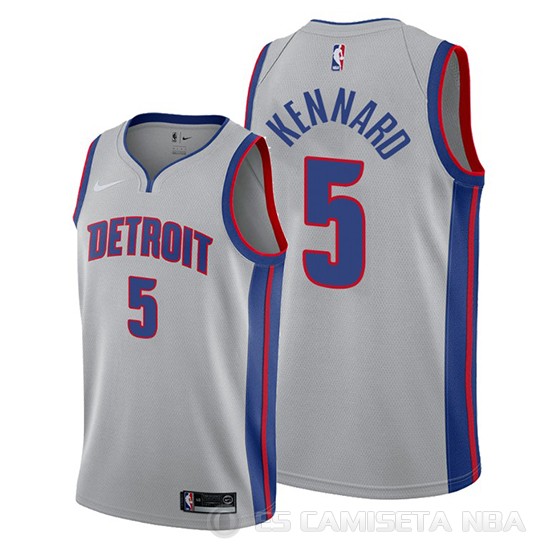 Camiseta Luke Kennard #5 Detroit Pistons Statement Gris - Haga un click en la imagen para cerrar